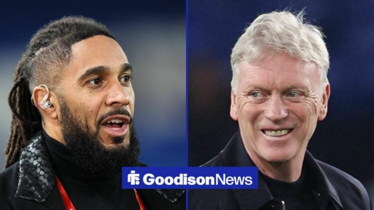 Ashley Williams and Everton boss David Moyes.