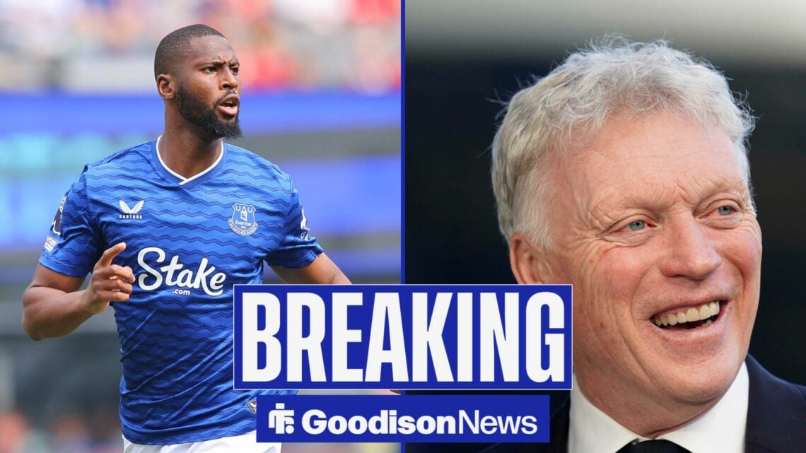 A split image of Everton's Beto and David Moyes