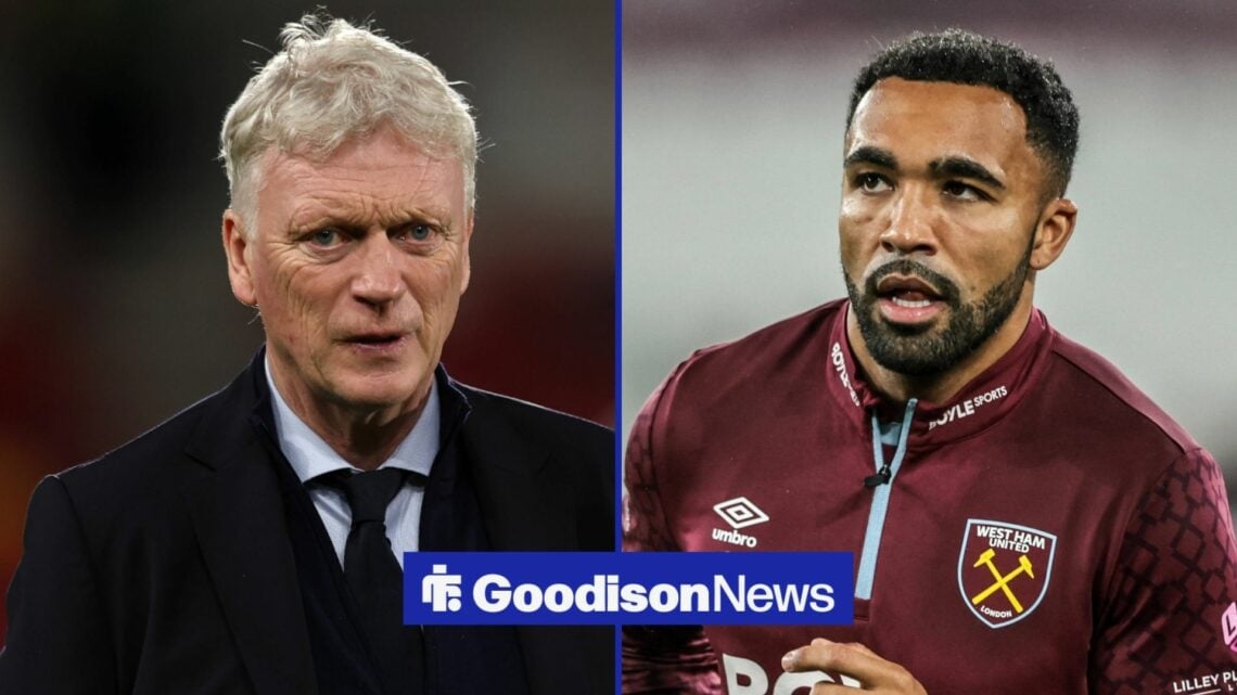 Everton boss David Moyes and West Ham forward Callum Wilson.
