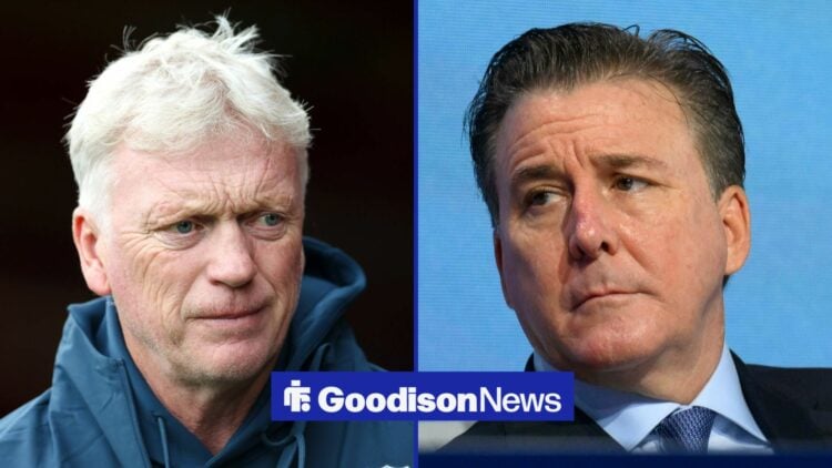 Everton boss David Moyes and owner Dan Friedkin.
