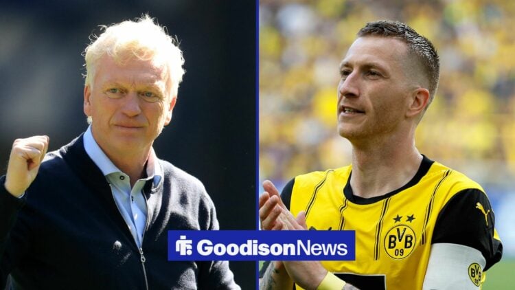 Everton boss David Moyes and Marco Reus.