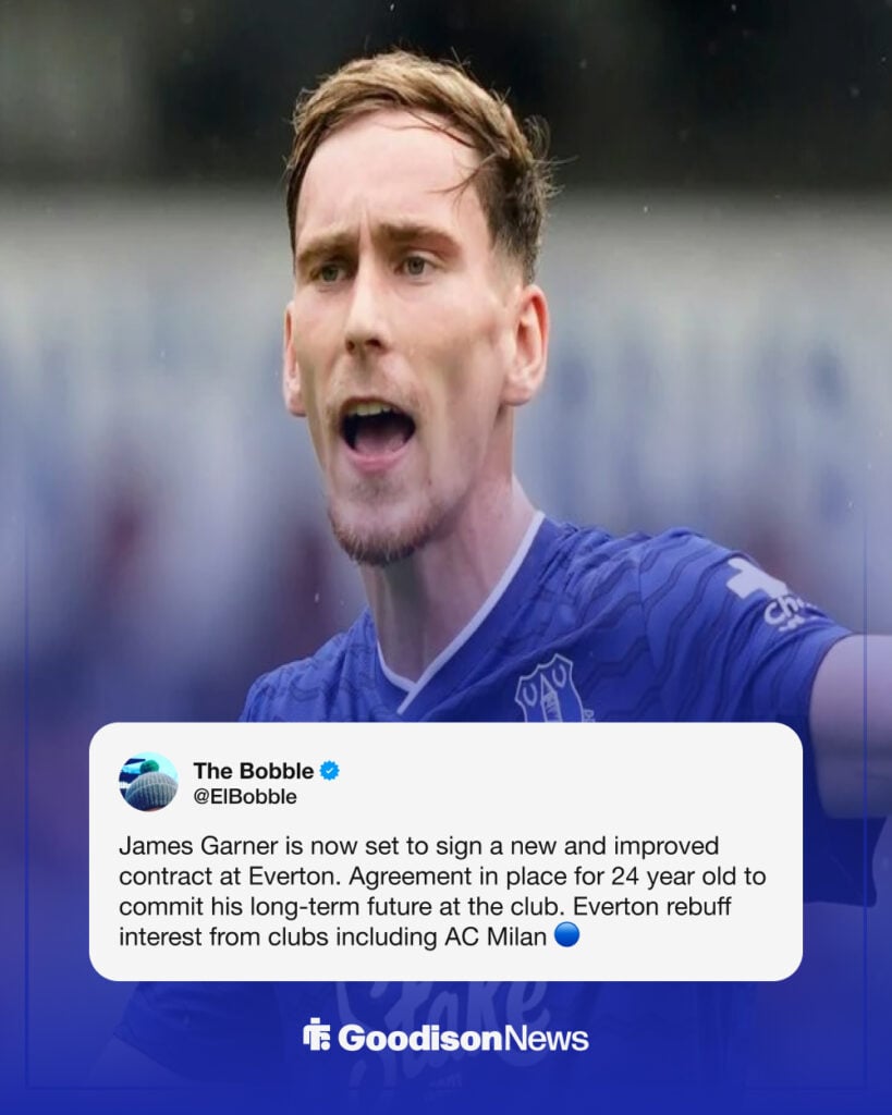 James Garner image with tweet on transfer interest