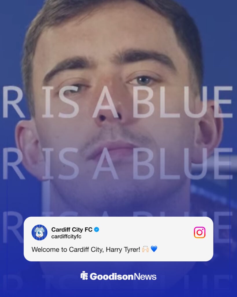 Cardiff City welcome Harry Tyrer on Instagram