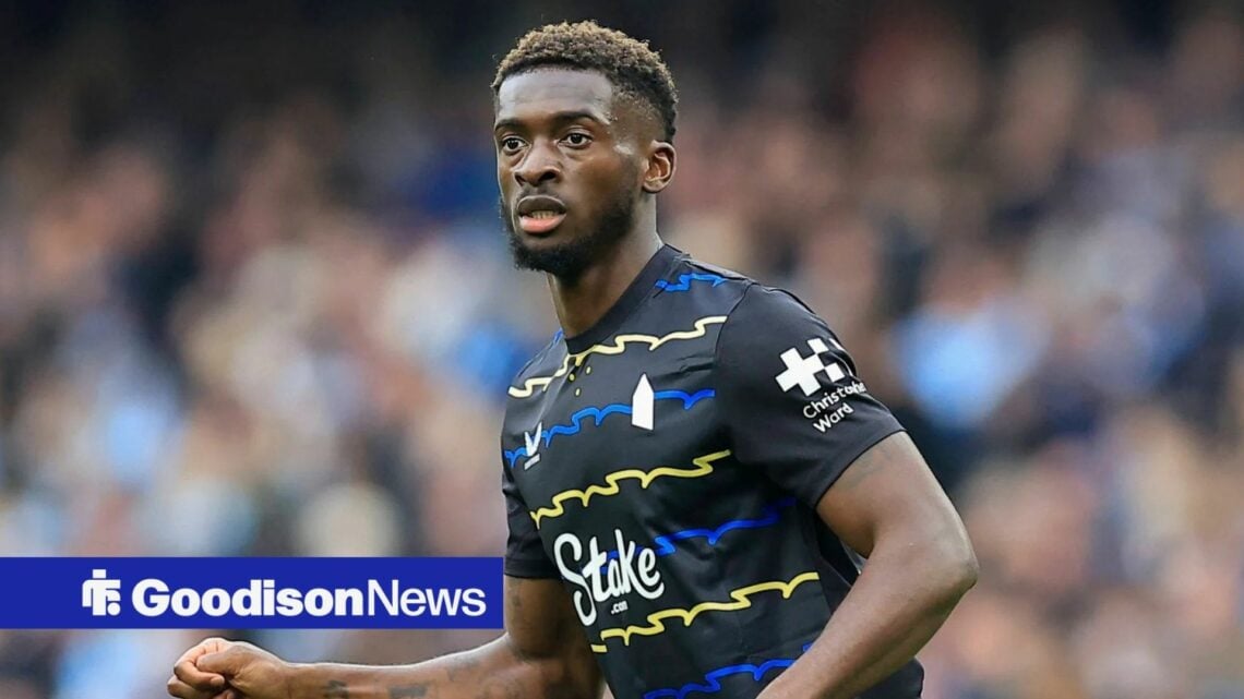 Tim Iroegbunam in an Everton shirt