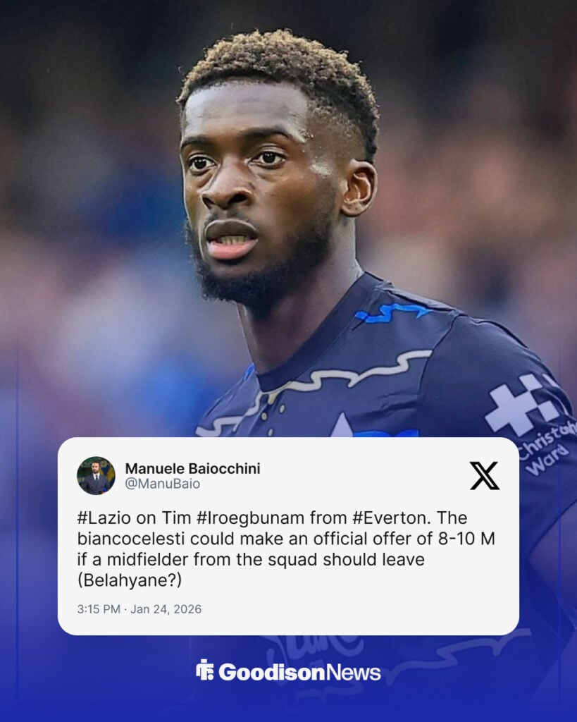 Tim Iroegbunam with an X post underneath