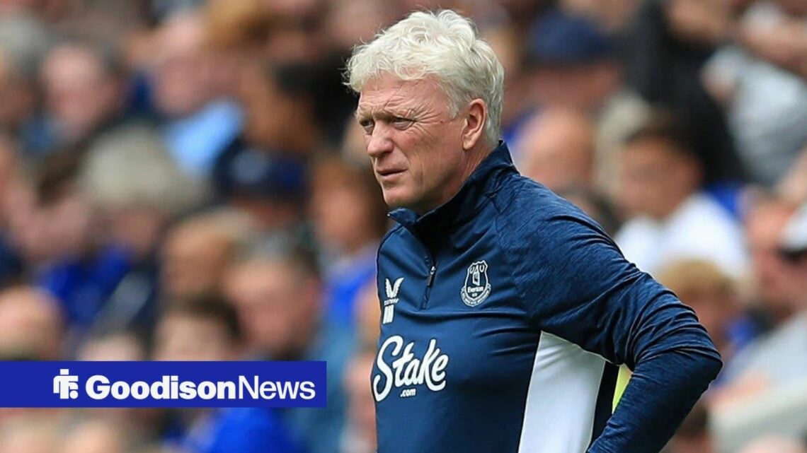 Everton manager David Moyes watches on