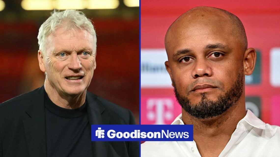 David Moyes next to Vincent Kompany