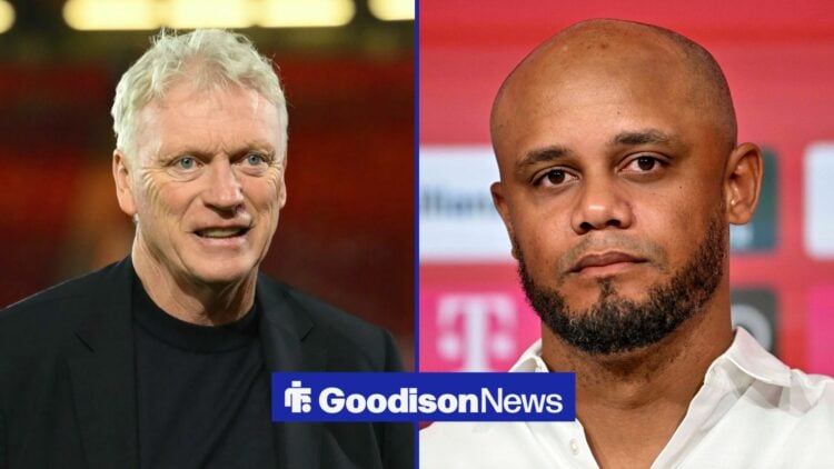 David Moyes next to Vincent Kompany