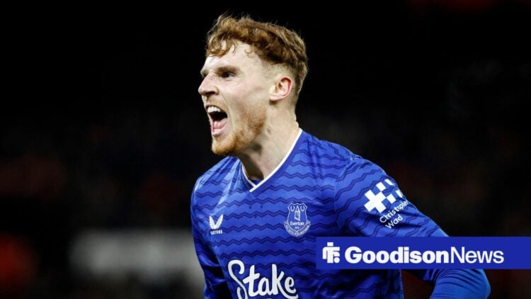 Jake O'Brien in action for Everton