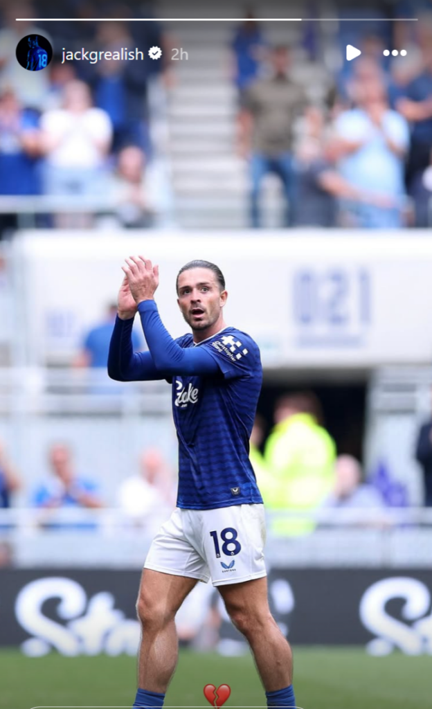 Jack Grealish's Instagram message