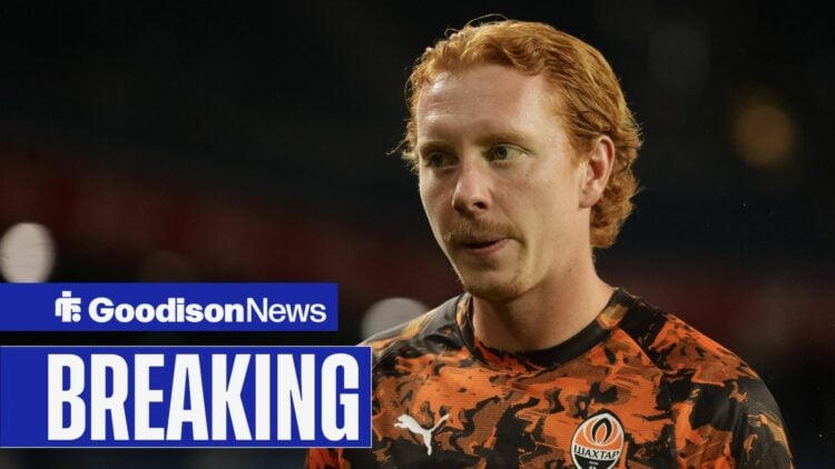 Everton target Yukhym Konoplya in action.