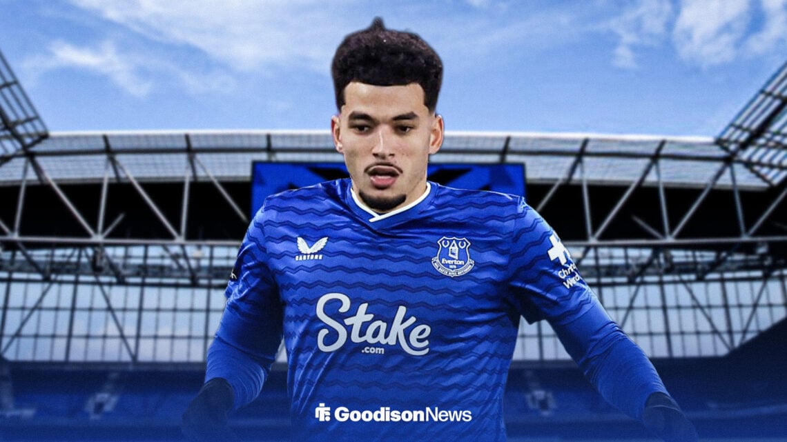 Genk defender Zakaria El Ouahdi in Everton home kit