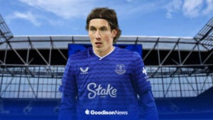 Harry Wilson in Everton kit ahead of Hill Dickinson Stadium