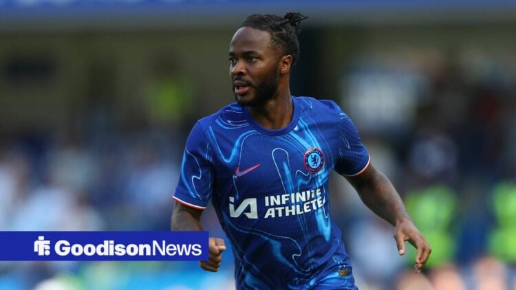 Raheem Sterling playing for Chelsea in August 2024