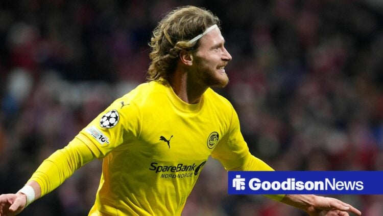 Kasper Hogh in Champions League action for Bodo/Glimt