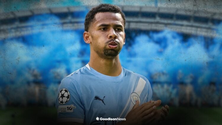 Iliman Ndiaye in a Manchester City shift