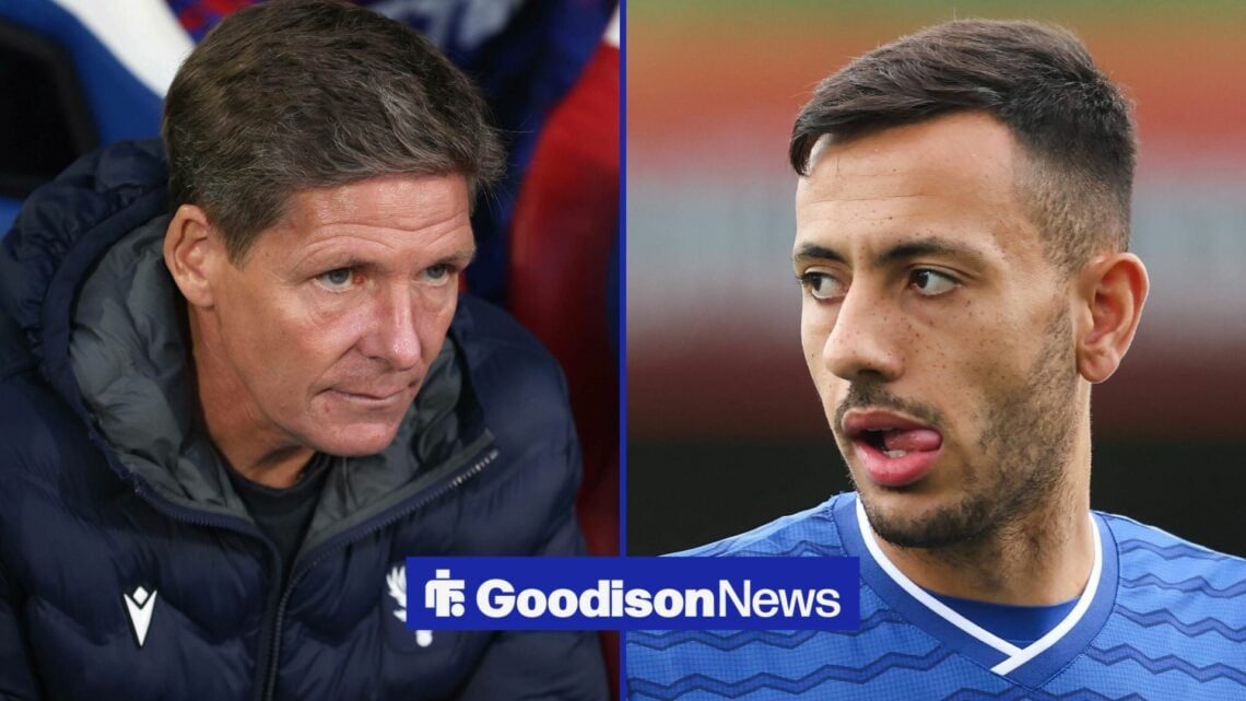 Oliver Glasner looks towards Dwight McNeil