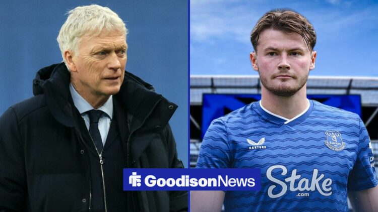 Everton boss David Moyes and Nathan Patterson.