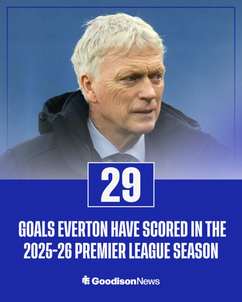 Goals Everton have scored in the Premier League this season.