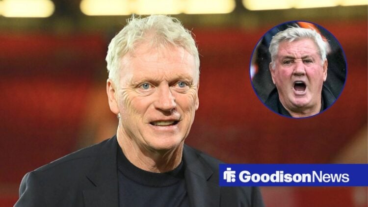 Everton manager David Moyes and Steve Bruce in circular inset