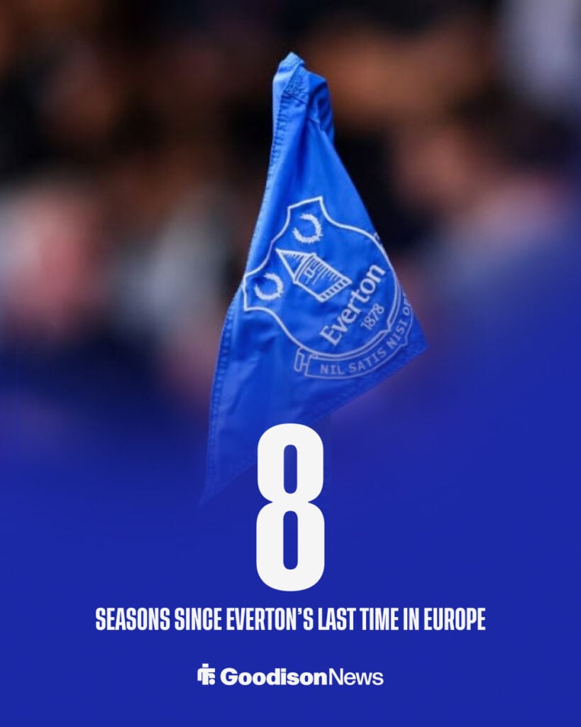 Everton last time in Europe stat