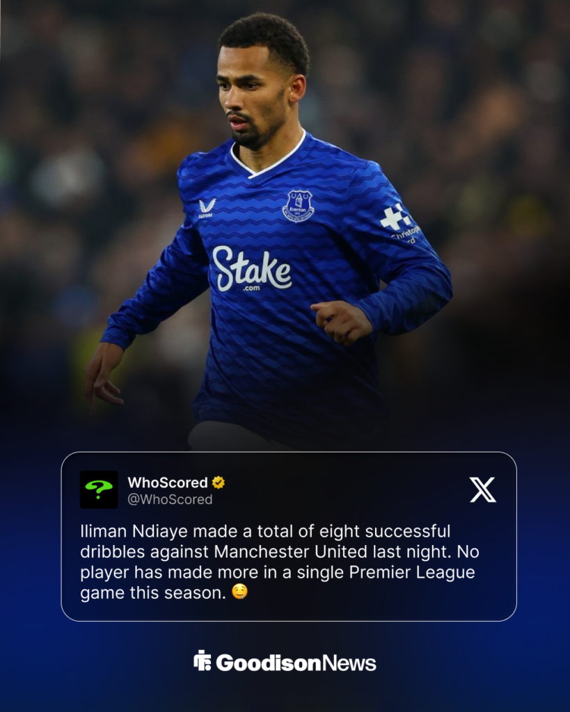 Everton's Iliman Ndiaye stat vs Man United