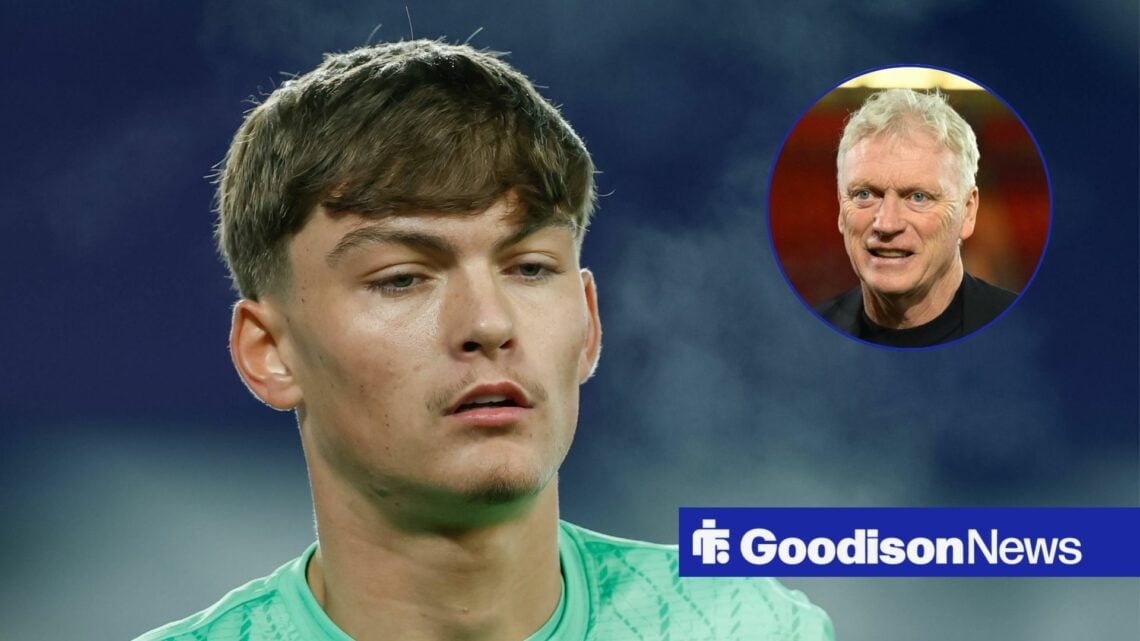 George Pickford of Everton during the Everton U21 clash vs PSV Eindhoven U21, David Moyes smiles during the Premier League match between Nottingham...