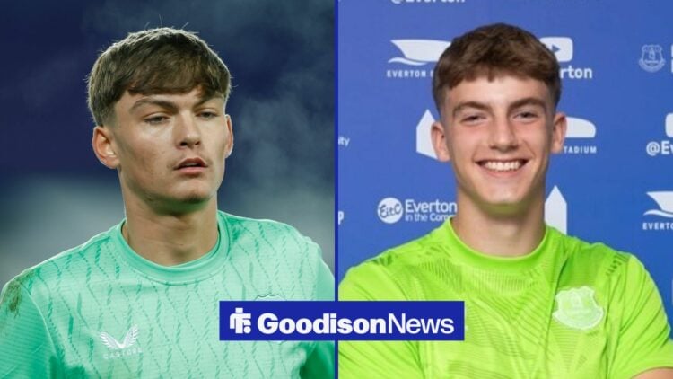 Everton U21 goalkeeper George Pickford during the Everton U21 clash vs PSV Eindhoven U21, U18 goalkeeper Douglass Lukjanciks after signing a new co...