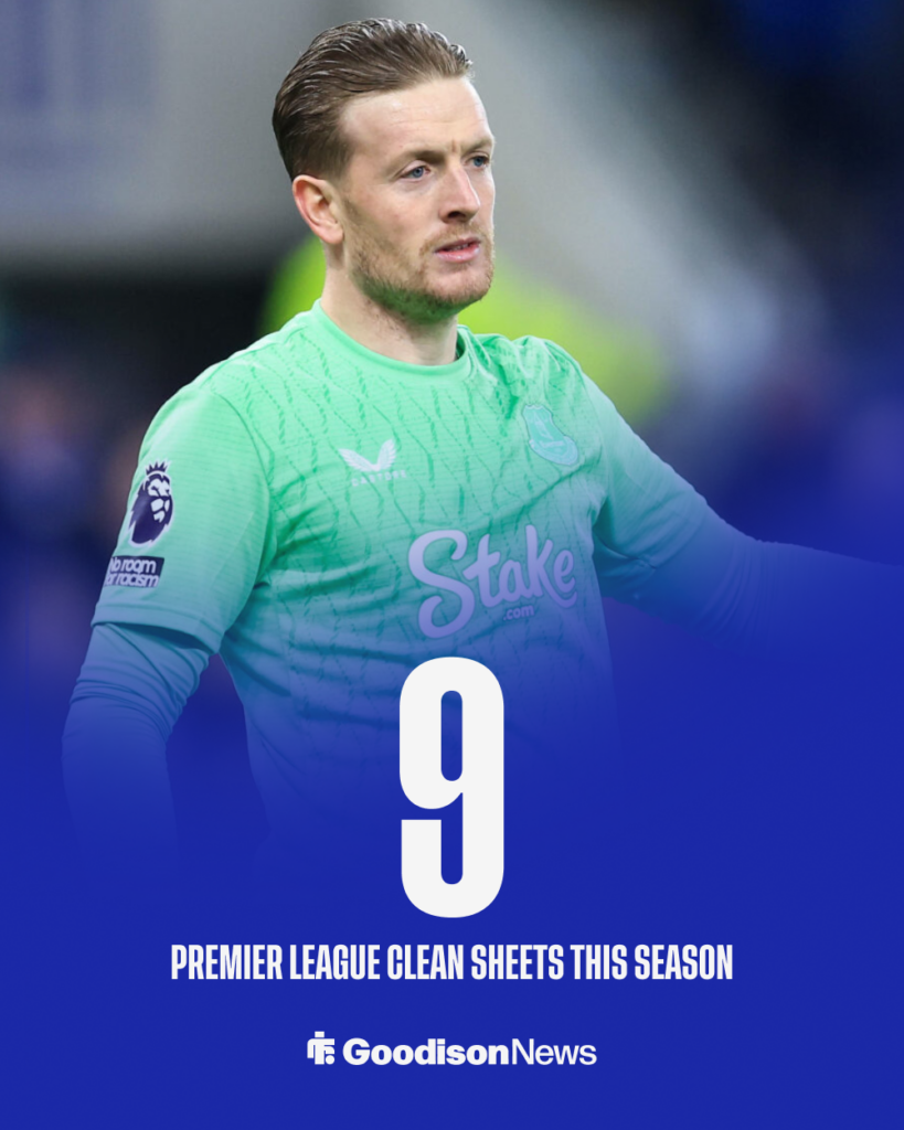 Jordan Pickford Everton clean sheets