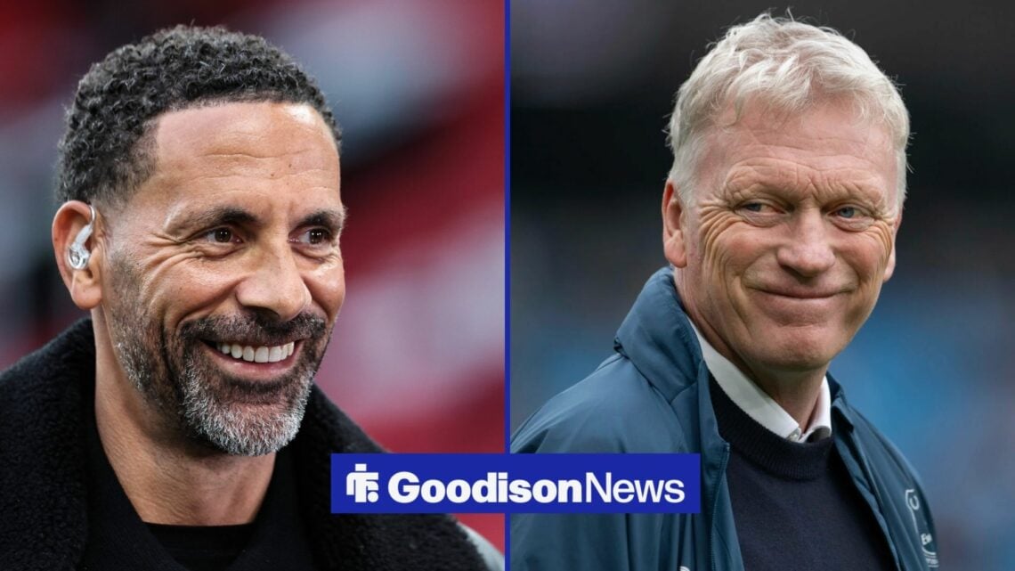 David Moyes next to Rio Ferdinand