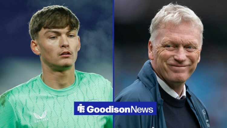 George Pickford next to David Moyes