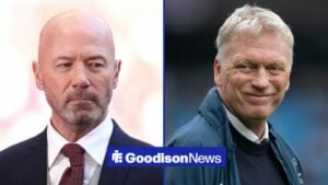 Split image of Alan Shearer and Everton manager David Moyes
