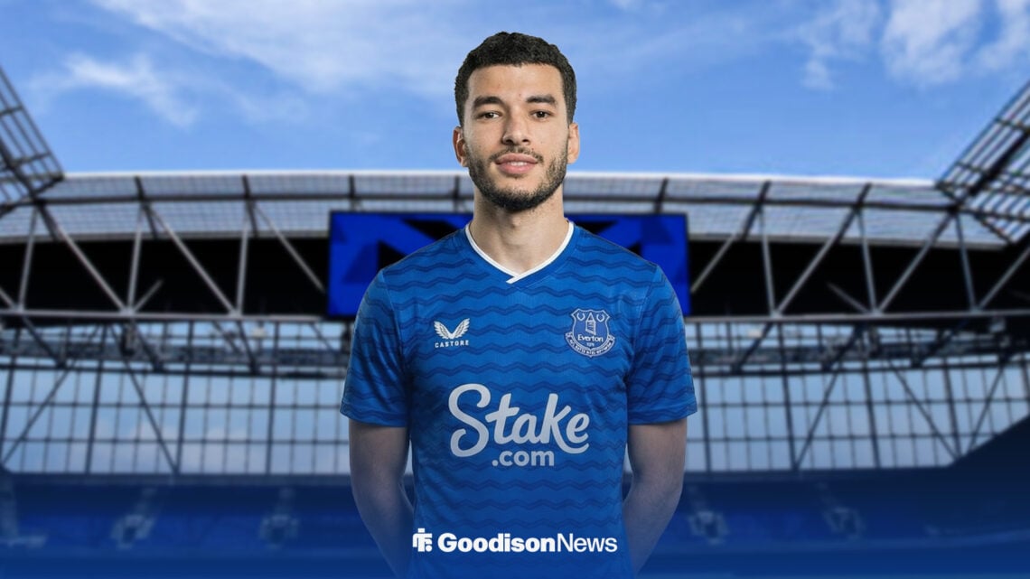 Zakaria El Ouahdi in Everton shirt