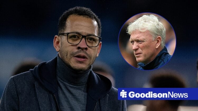 Liam Rosenior looks put out, with David Moyes frowning (inset)