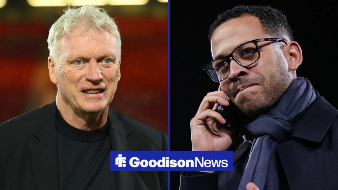 David Moyes and Liam Rosenior stood alongside each other.