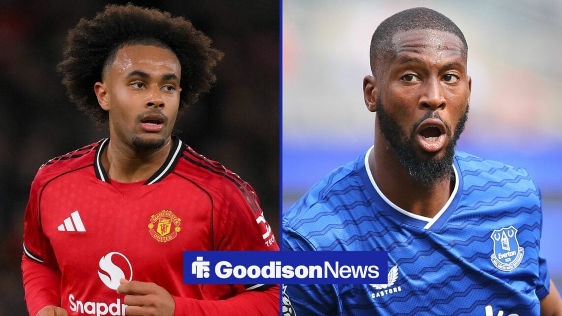 Joshua Zirkzee during the Manchester United v Newcastle United English Premier League match at Old Trafford, Manchester, England on 26 December 202...