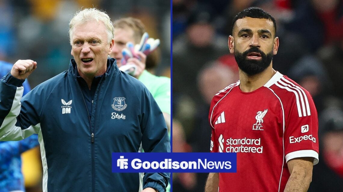 David Moyes, Manager of Everton, celebrates towards the fans following victory in the Wolverhampton Wanderers vs Everton Premier League match, Moha...