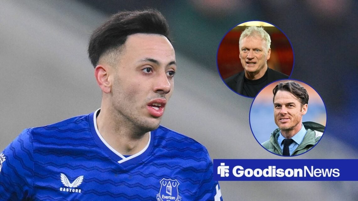 Dwight McNeil in action during the Everton v Leeds United Premier League match, David Moyes manages Everton during the Premier League match with No...