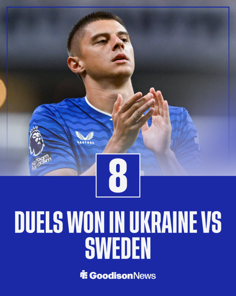 Everton Vitaliy Mykolenko Ukraine stat vs Sweden