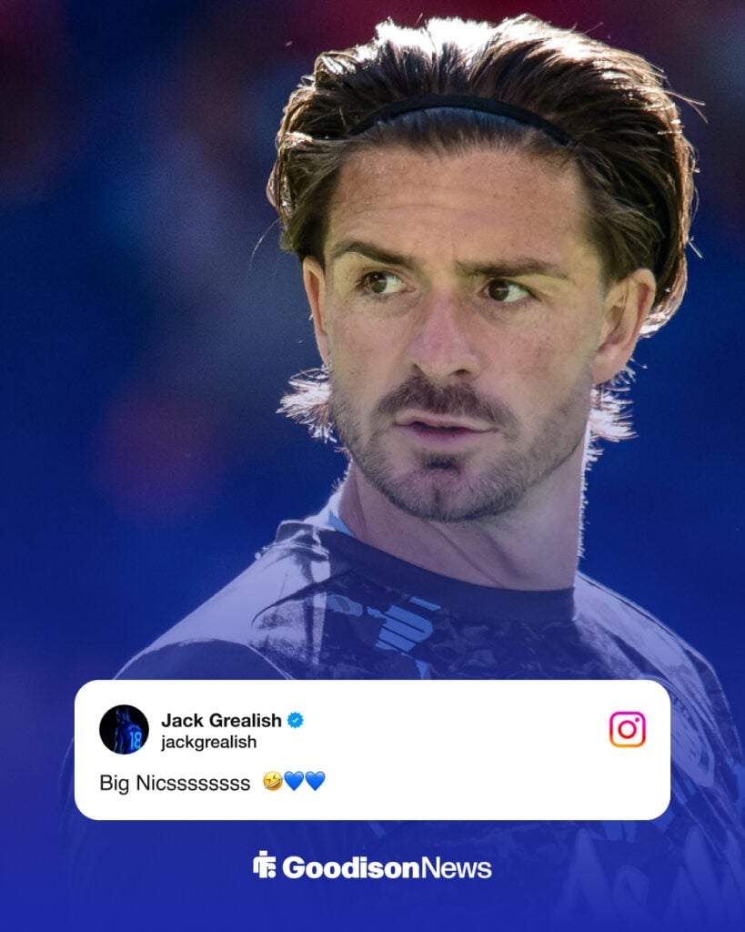 Jack Grealish message to Nico O'Reilly on Instagram