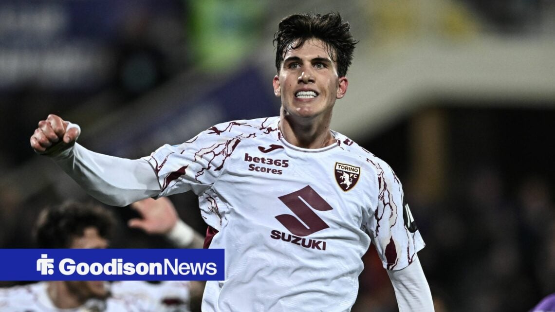 Cesare Casadei celebrates for Torino