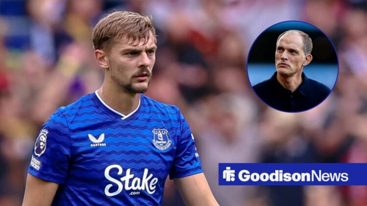 Kieran Dewsbury-Hall in action for Everton, Thomas Tuchel before the 2026 FIFA World Cup Qualifier match between England and Andorra