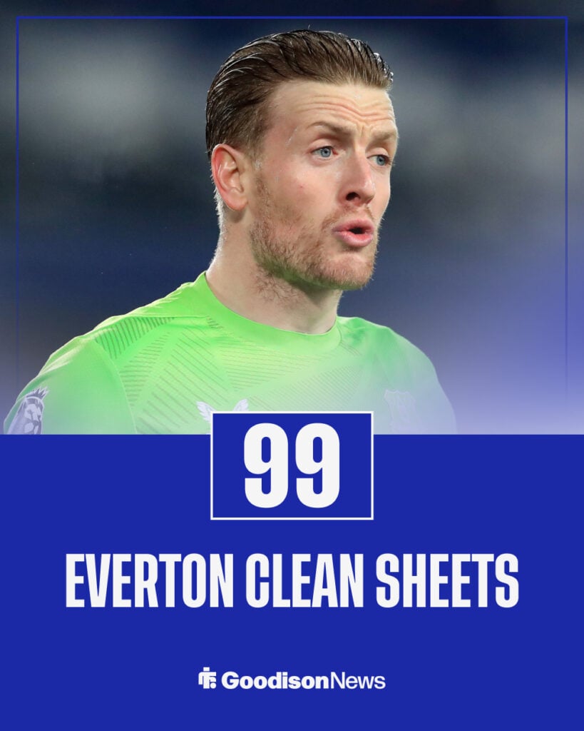 Pickford's Everton clean sheets