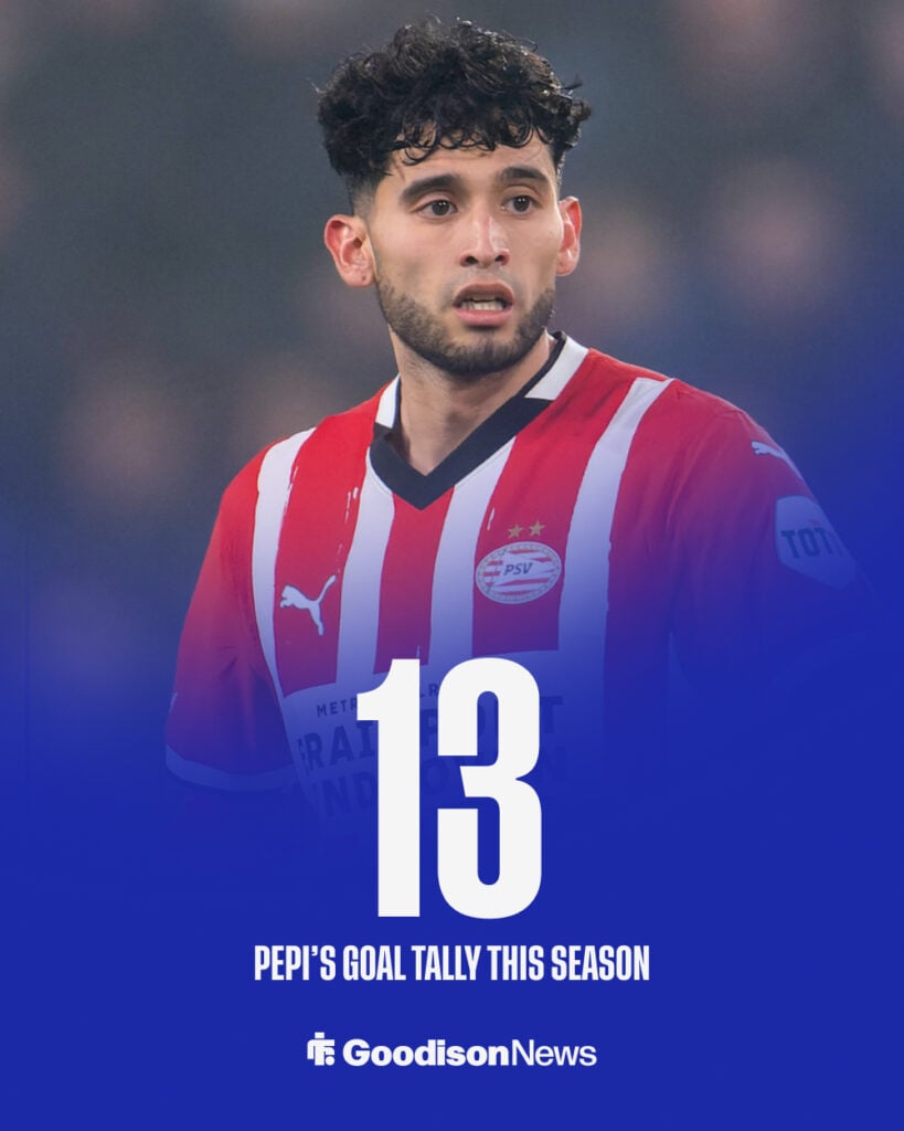 Everton target Ricardo Pepi in action for PSV.