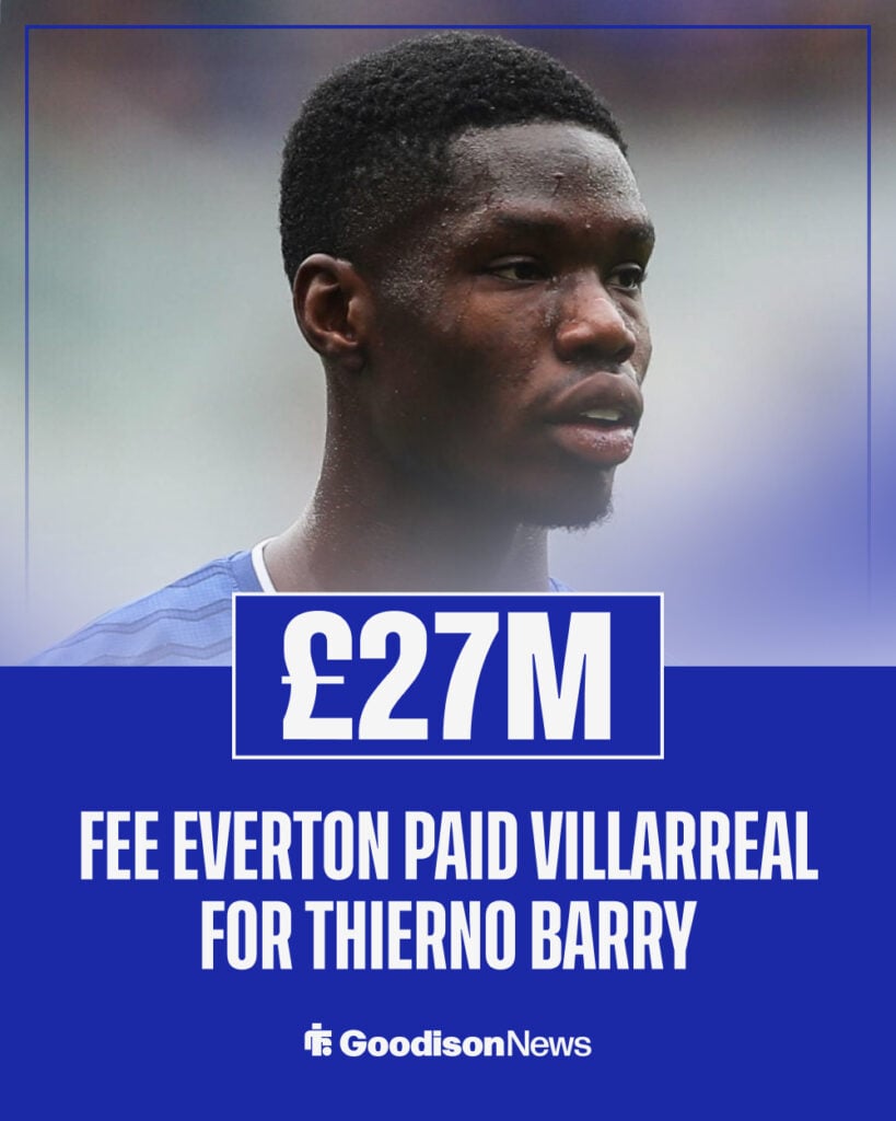 The fee Everton paid Villarreal to sign Thierno Barry.