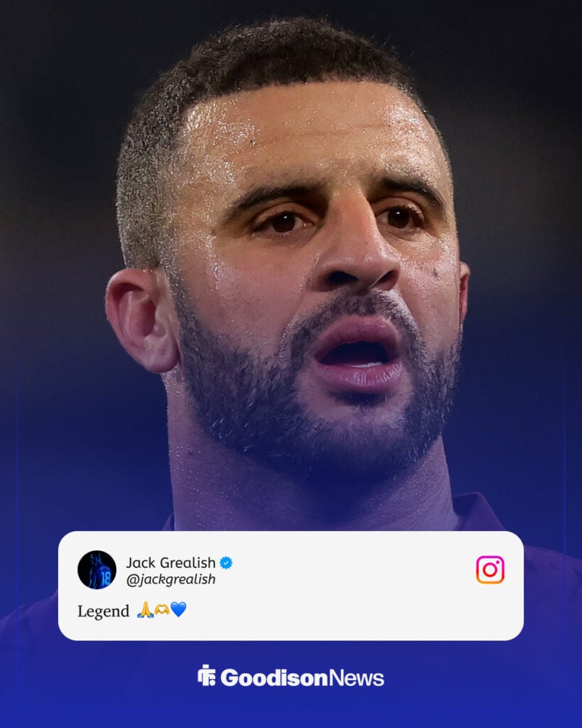 Jack Grealish's Instagram message to Kyle Walker