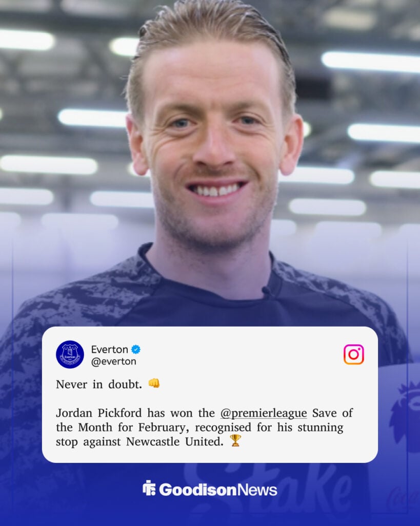 Everton's Instagram post