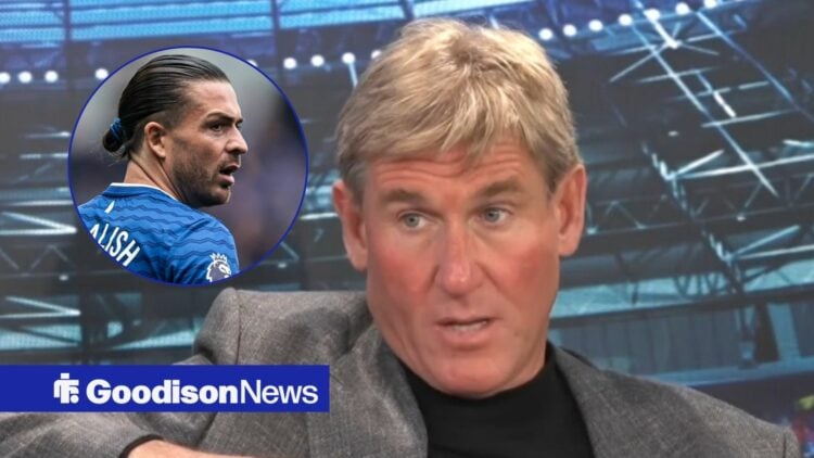 Jack Grealish looks exasperated, as Simon Jordan speaks about the Everton loanee