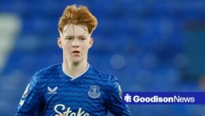 Braiden Graham playing for Everton U21 vs PSV