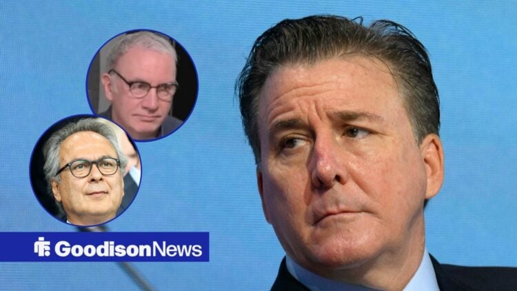 Kieran Maguire looking at Everton owner Dan Friedkin and former Everton owner Farhad Moshiri.